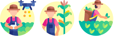 imagen de un grupo de de muñecos animados de Mi Regsitro rural