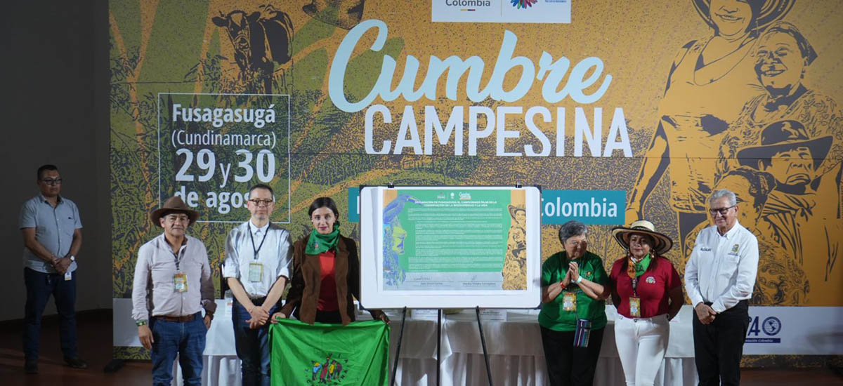 En la imagen se muestra la instalacion de la cumbre campesina en fusagasuga