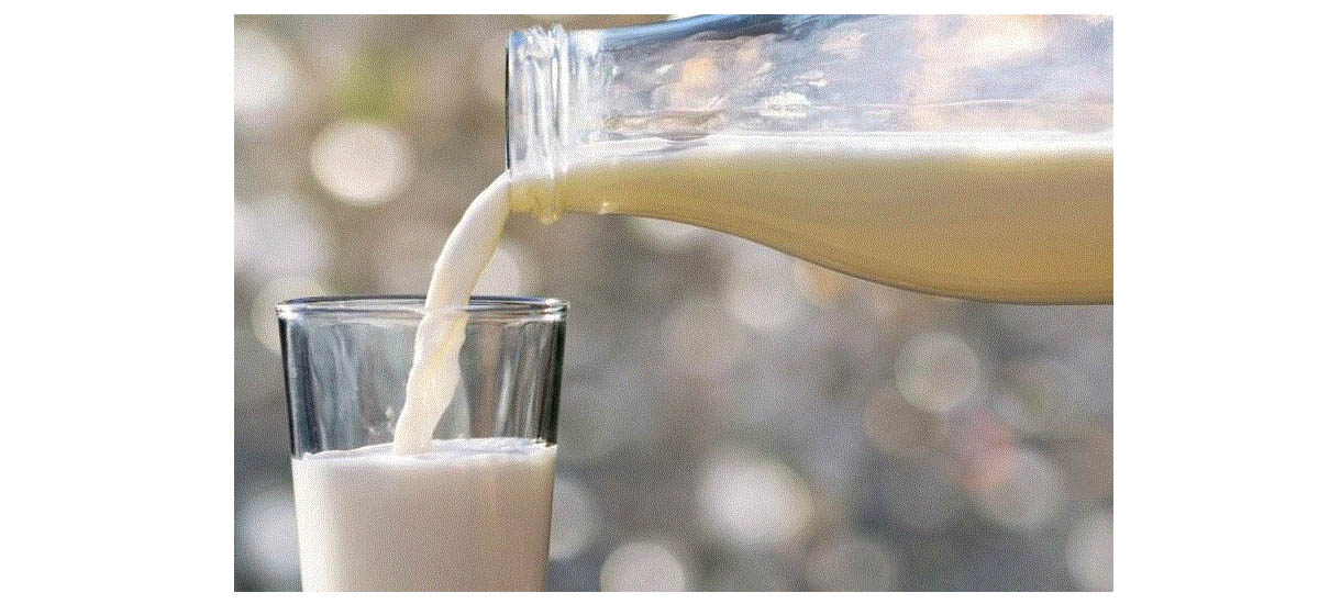 La imagen muestra un vaso de leche que se llena con una botella. La leche fluye de la botella al vaso, creando un chorro suave y blanco. El fondo está difuminado, lo que sugiere una escasa profundidad de campo, centrando la atención del espectador en la leche y en la acción de verterla. La iluminación parece suave y difusa, lo que podría indicar un interior con luz ambiental.